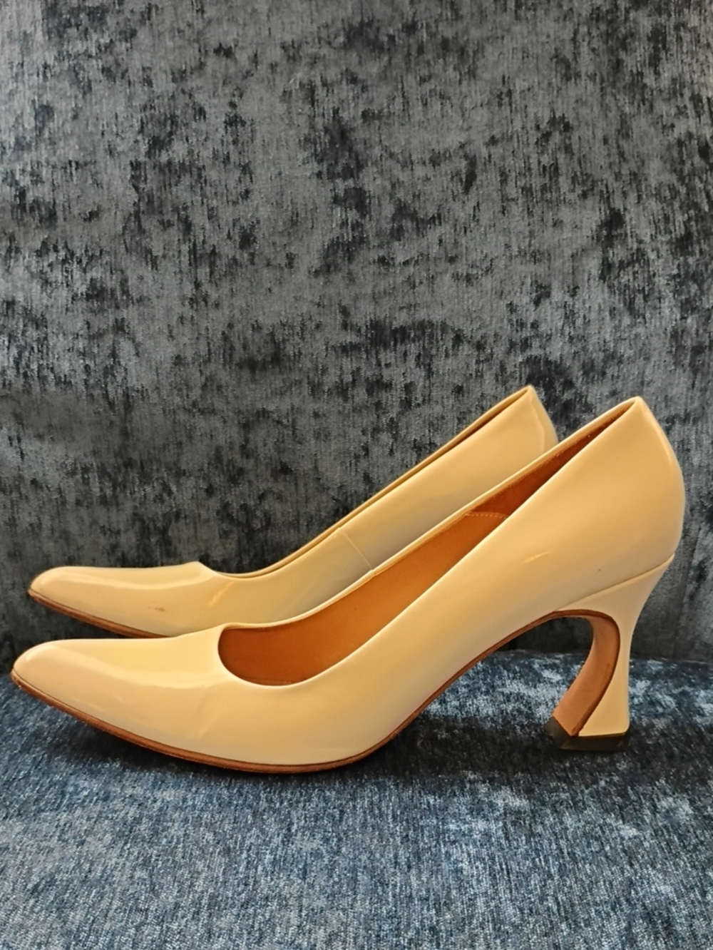 John Fluevog White Patent Leather Heels Size 9
